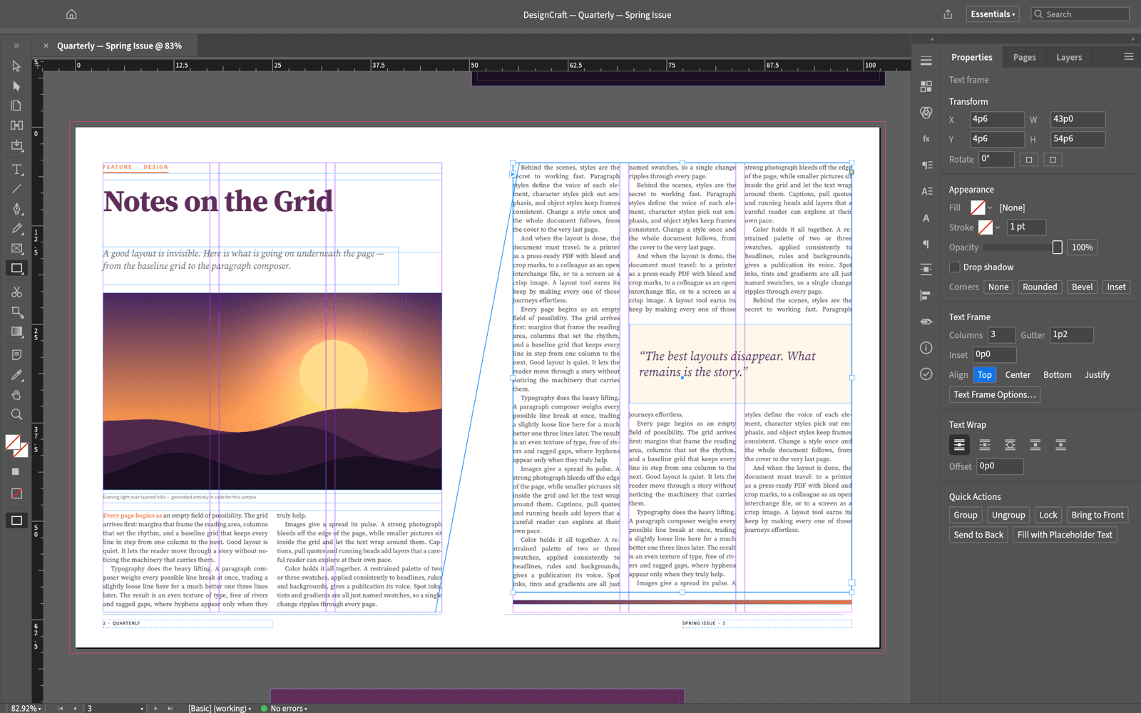 DesignCraft publication layout spread